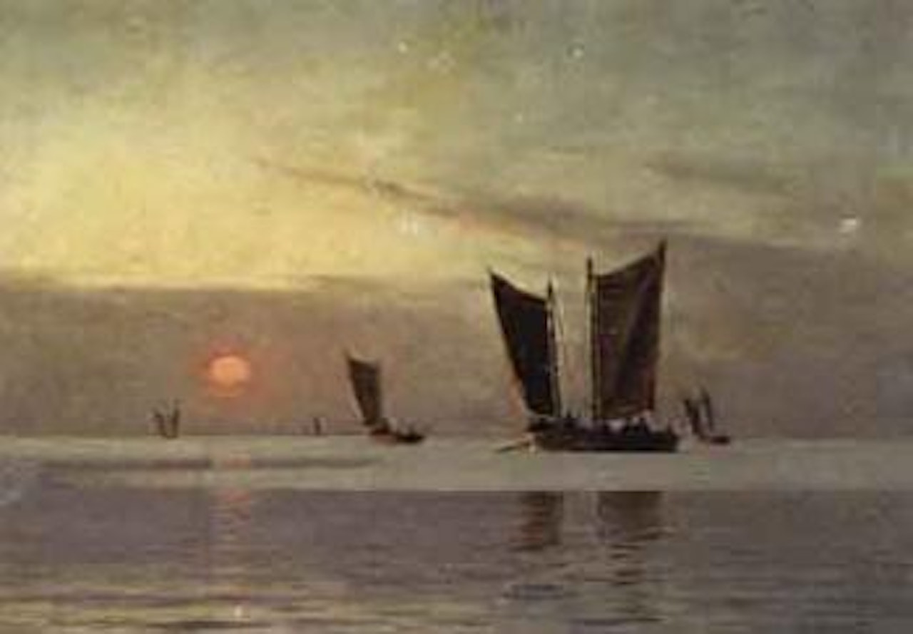 Skagen, fishing boats at sea by Alfred Olsen