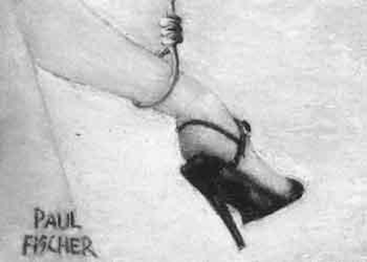 Lady's leg with black stiletto shoe by Paul Fischer