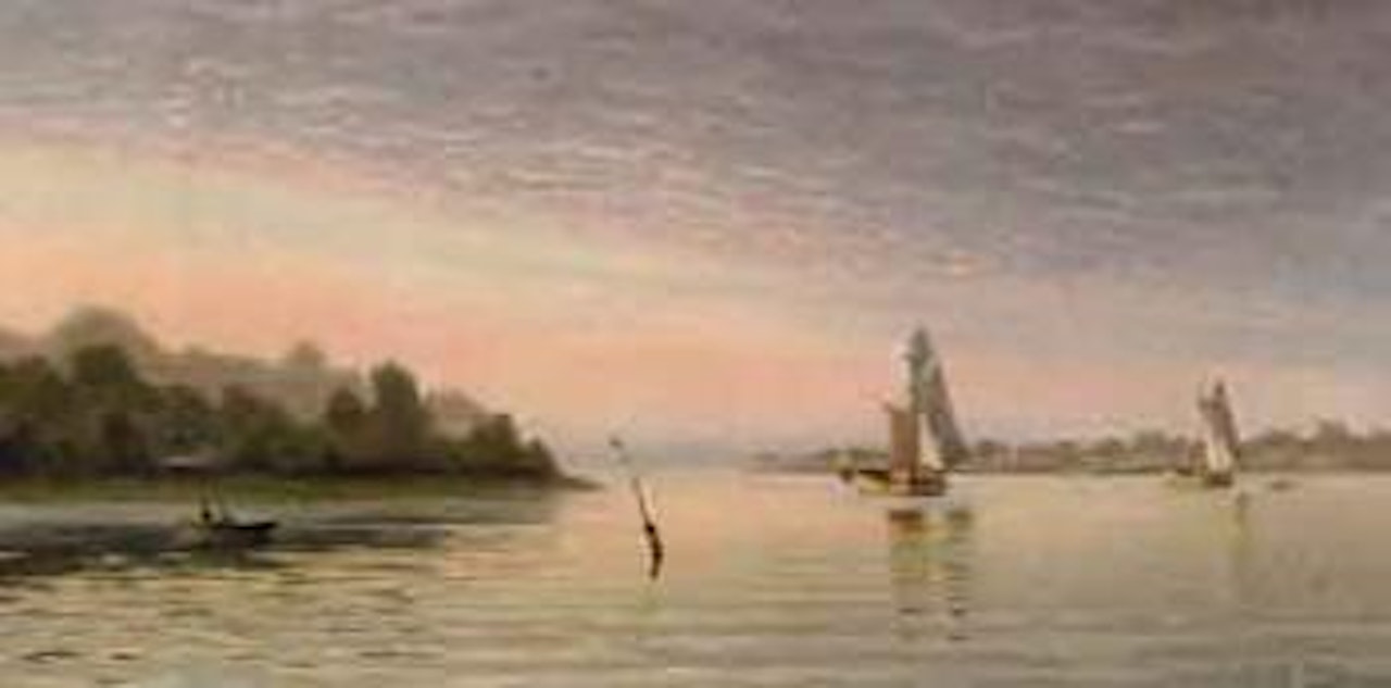 Calm summer evening, Svendborgsund by Alfred Olsen