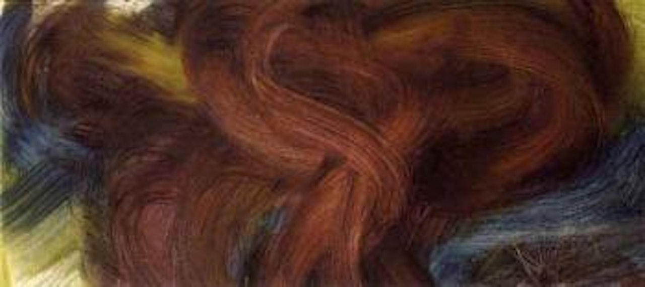 Composition in red and brown by Jean Messagier