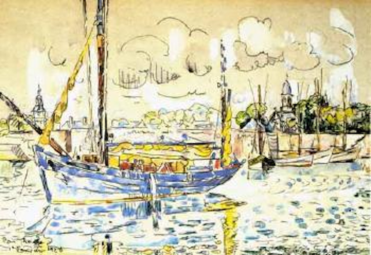 Thoniers dans un port breton by Paul Signac