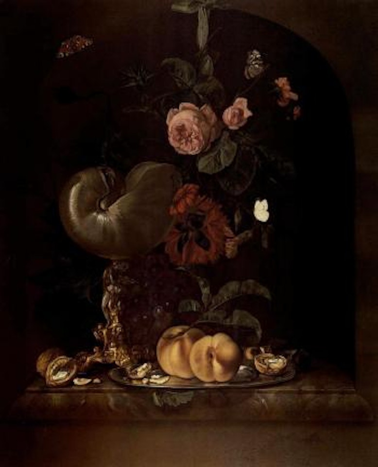 Still life with nautilus goblet by Willem van Aelst