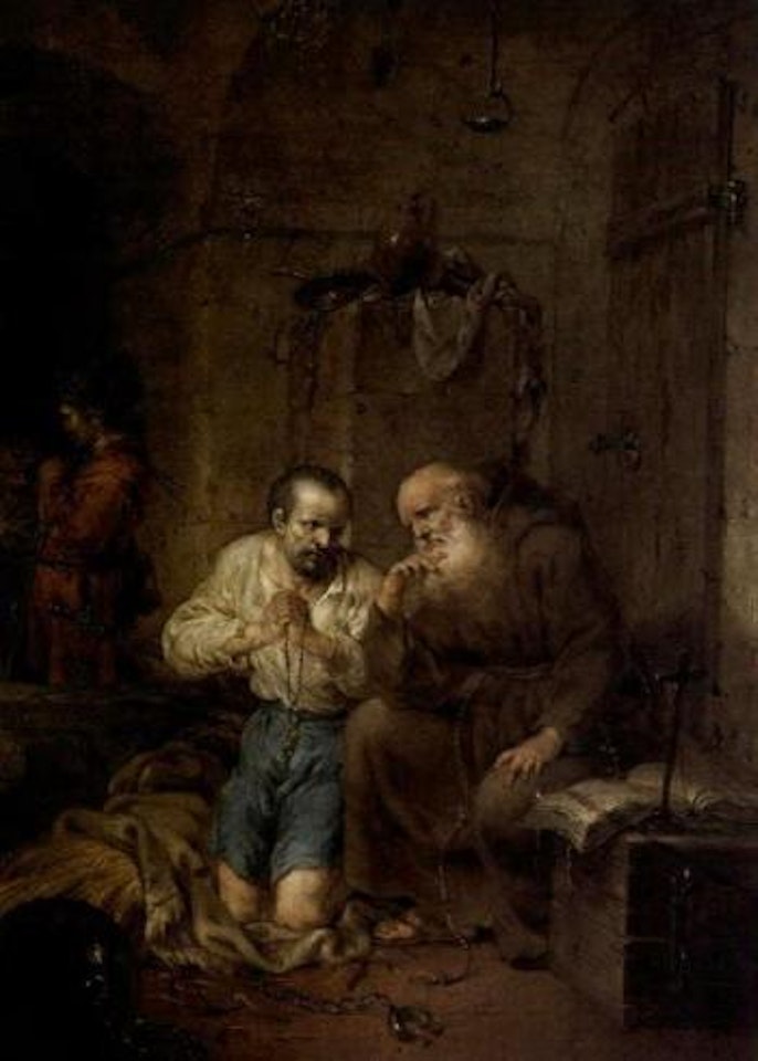 Confession in the dungeon by Januarius Johann Rasso Zick