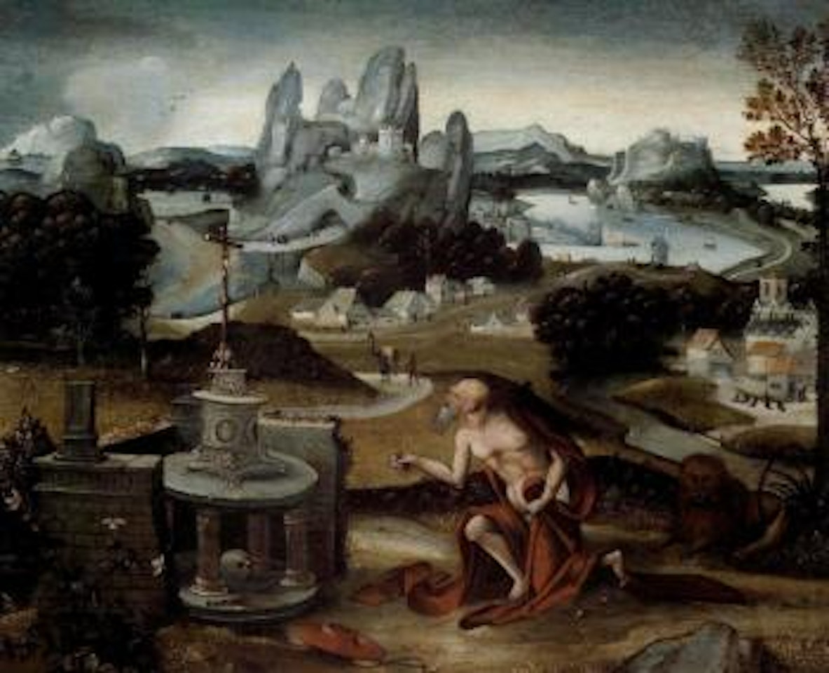 St Hieronymus in landscape by Joachim Patenier