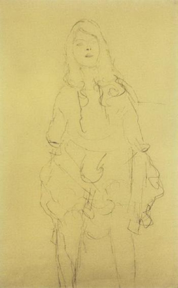 Sitzend von vorne - seated nude by Gustav Klimt