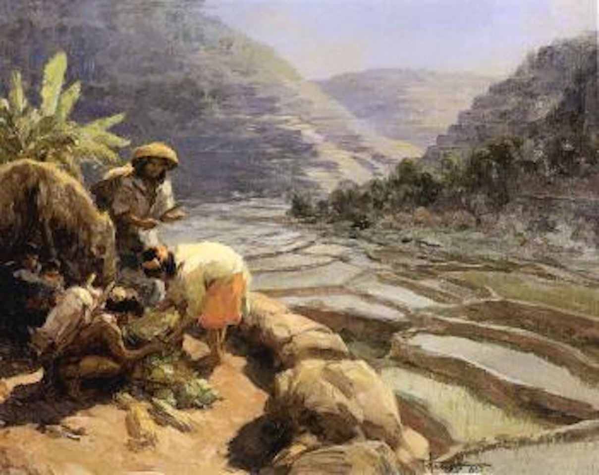 Rice field by Fernando Amorsolo