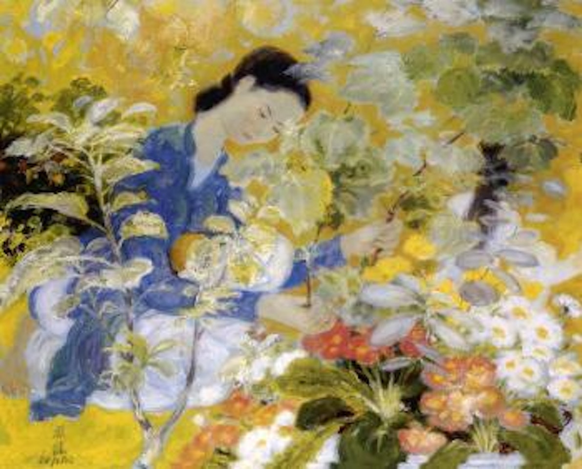 Lady in the garden by Le Pho
