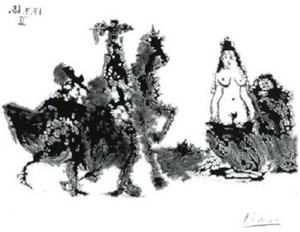 Celestine, maja et deux gentilshommes by Pablo Picasso