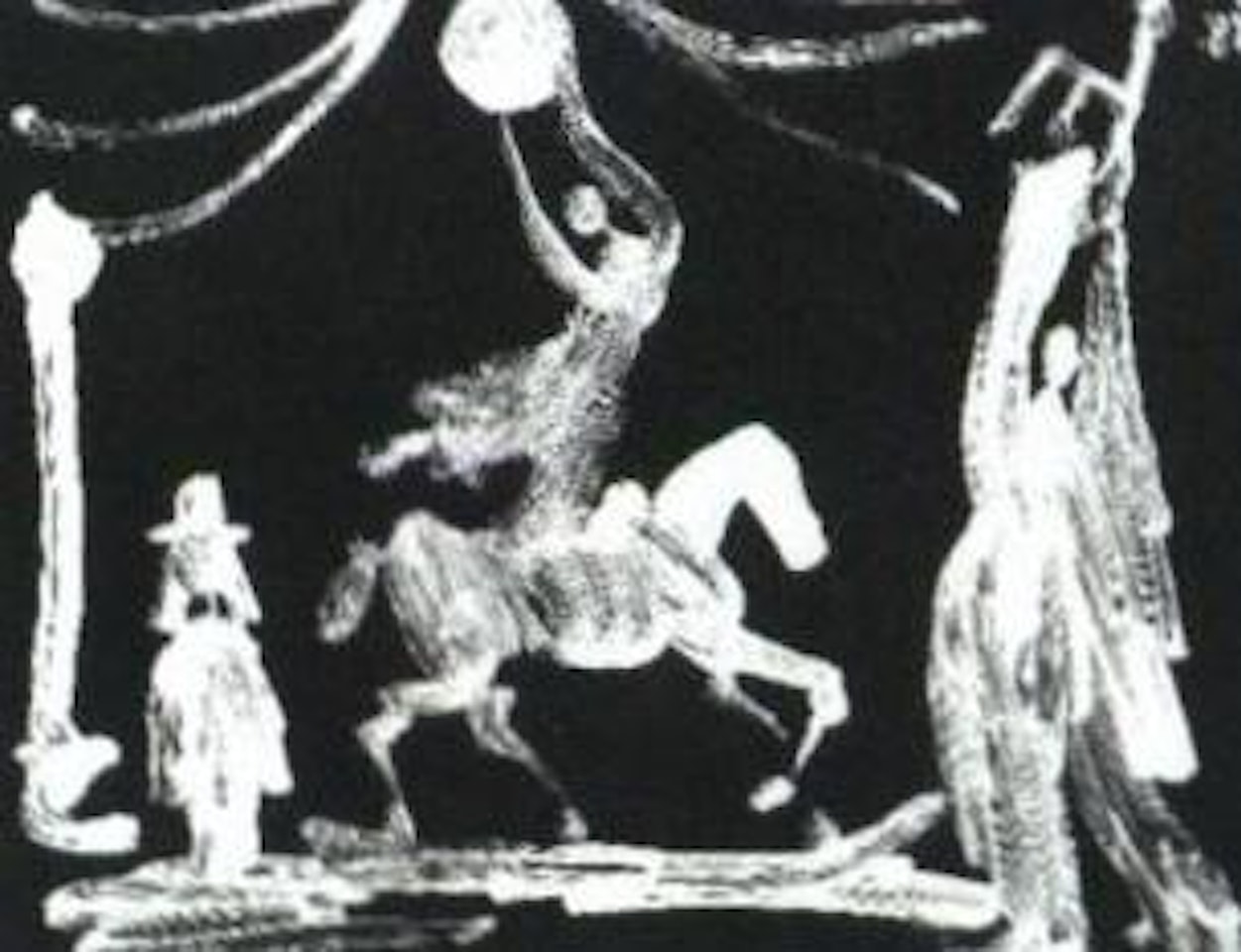 Au cirque, ecuyere, clown et Pierrot by Pablo Picasso