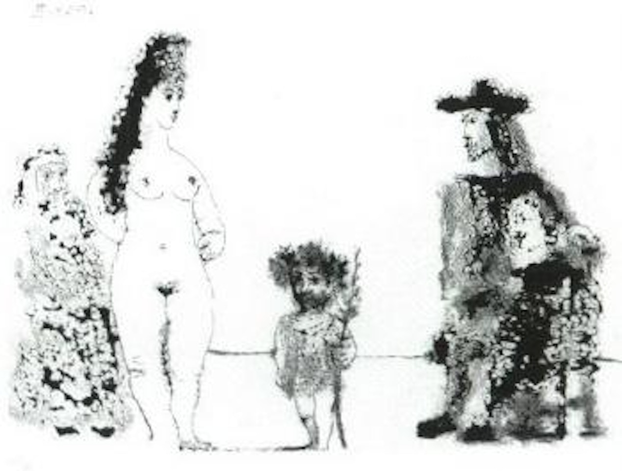 Le celestine presente sa pupille, avec un enfant au Rameau d'Olivier by Pablo Picasso