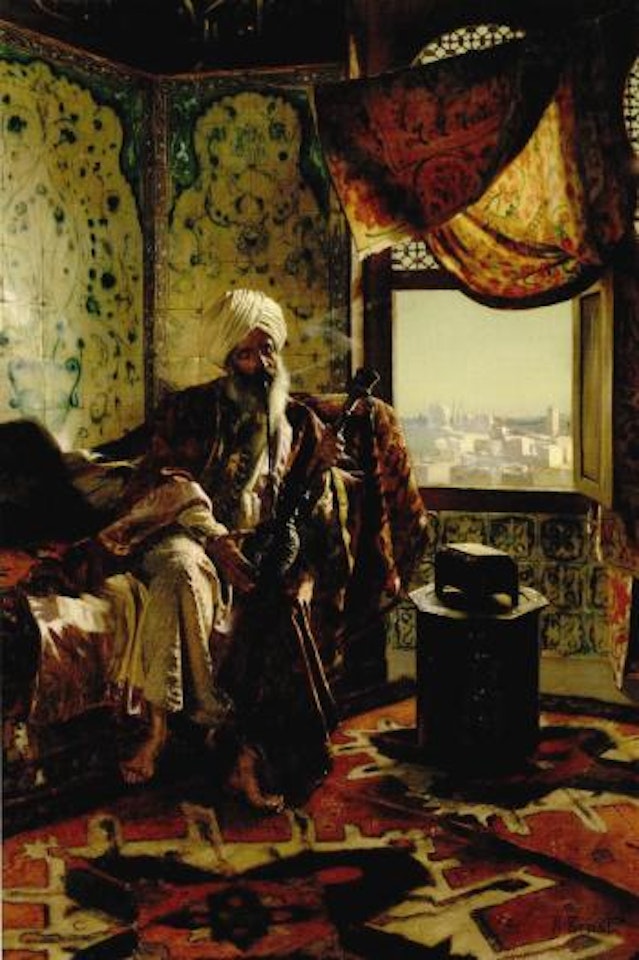 Smoking the hookah by Rudolf Ernst