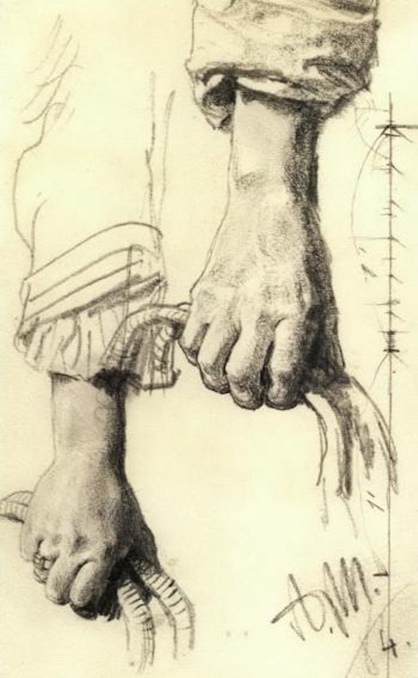 Study of hands by Adolph Menzel