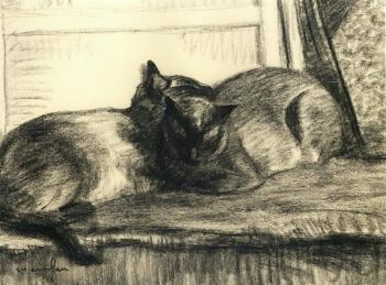 Cats sleeping in the studio by Théophile Alexandre Steinlen
