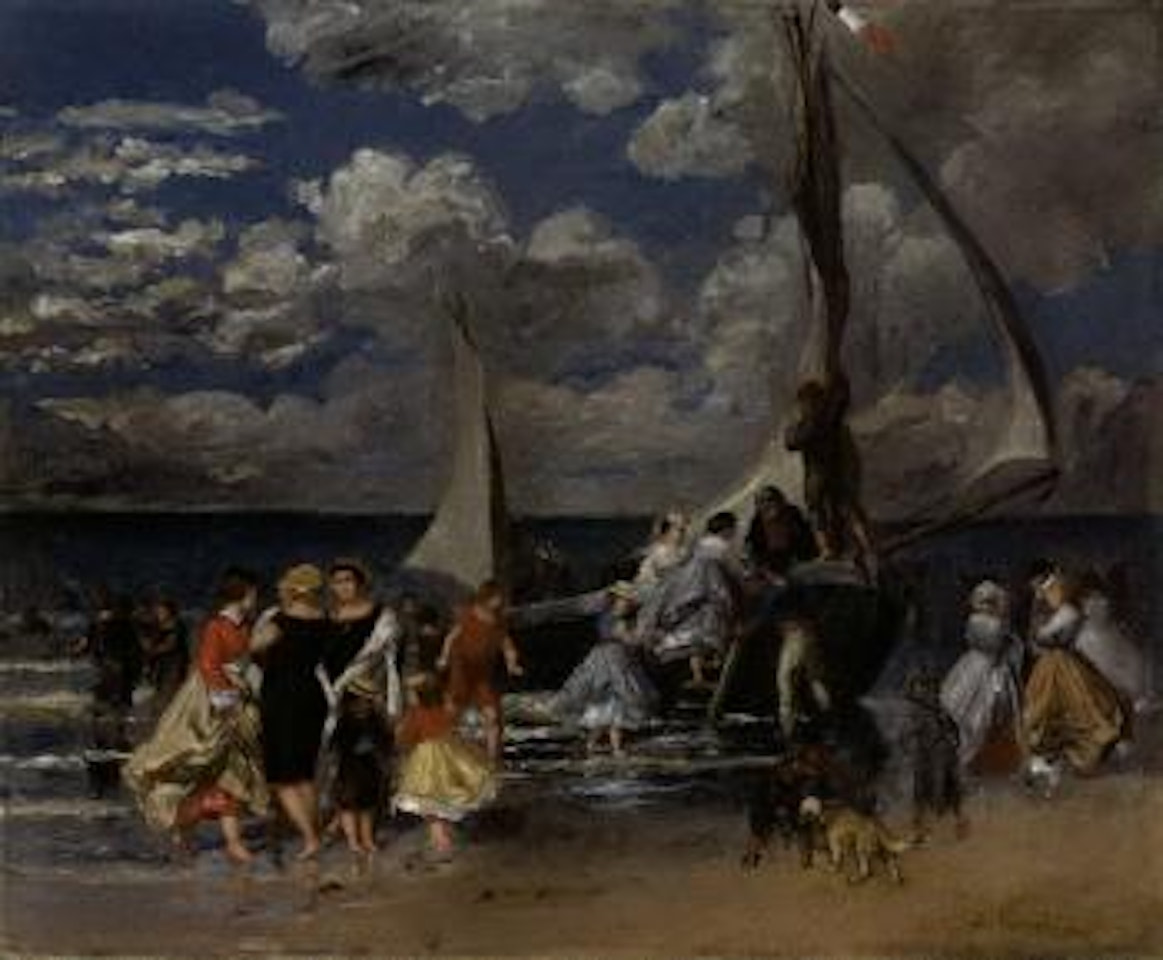 Reunion autour d'un bateau by Pierre-Auguste Renoir