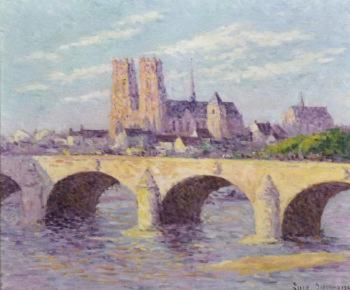 Orleans, vue du pont Georges V et de la Cathedrale Saint Croix by Maximilien Luce