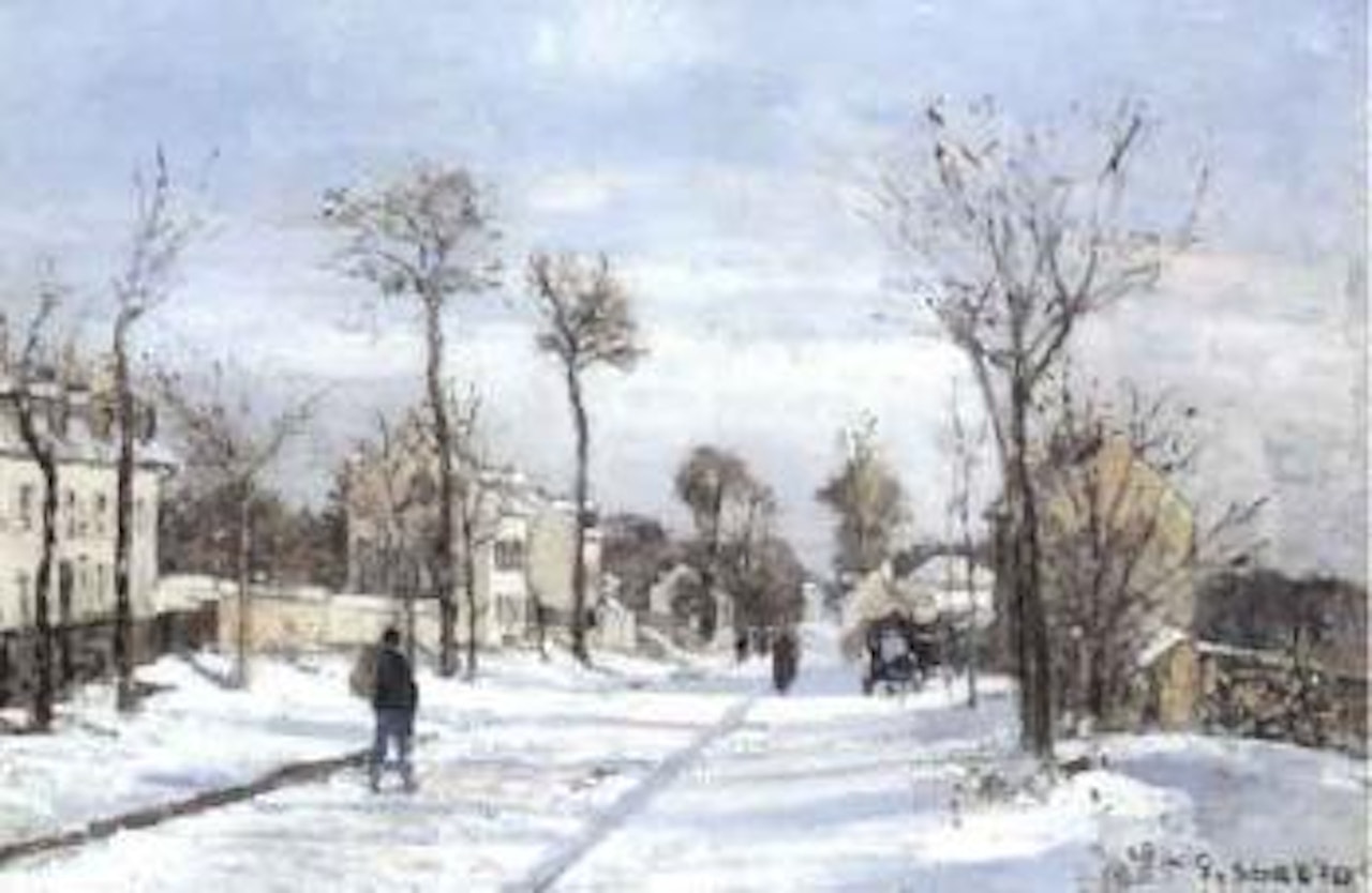 La route par la neige, Louveciennes by Camille Pissarro