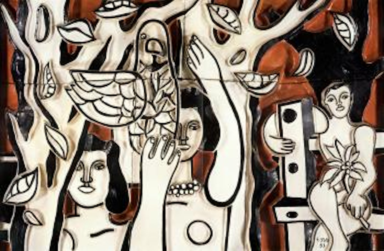 Femmes au perroquet by Fernand Leger