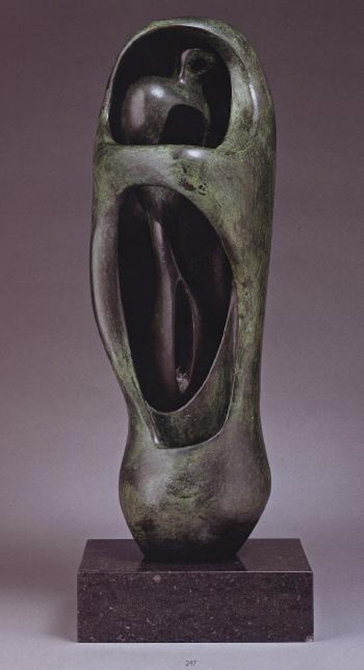 Working model for upright internal external form by Henry Moore
