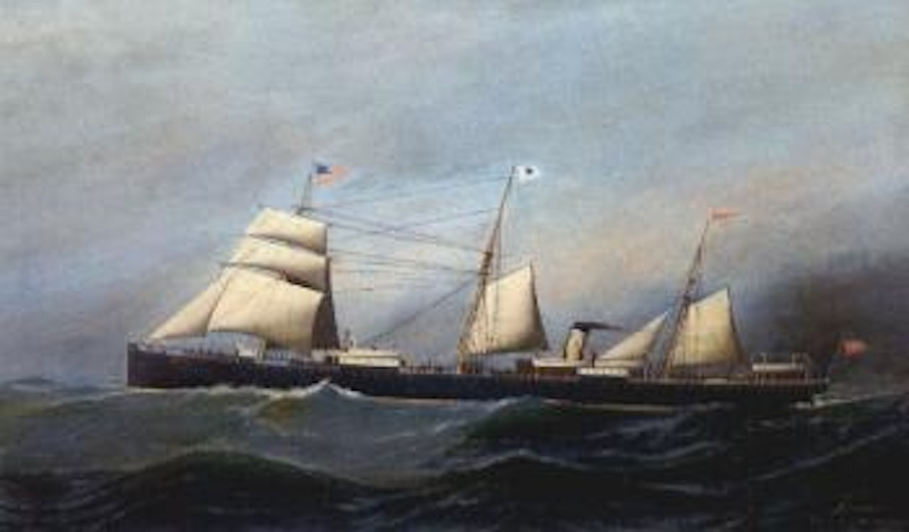 Danish steamer Hekla I outward bound for New York by Antonio Jacobsen