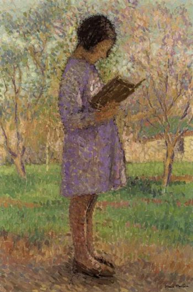Jeune fille lisant by Henri Jean Guillaume Martin