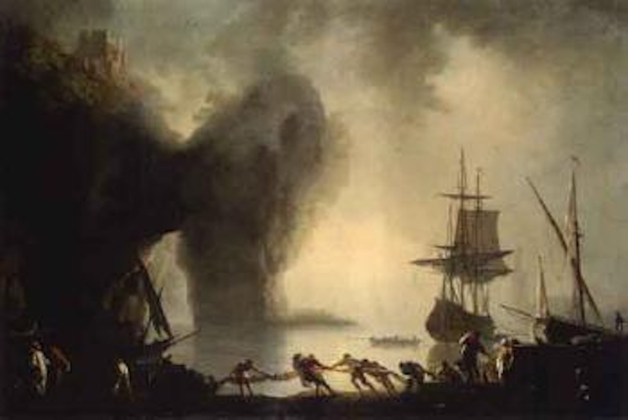 View of Posillipo near Naples, morning fog by Claude Joseph Vernet