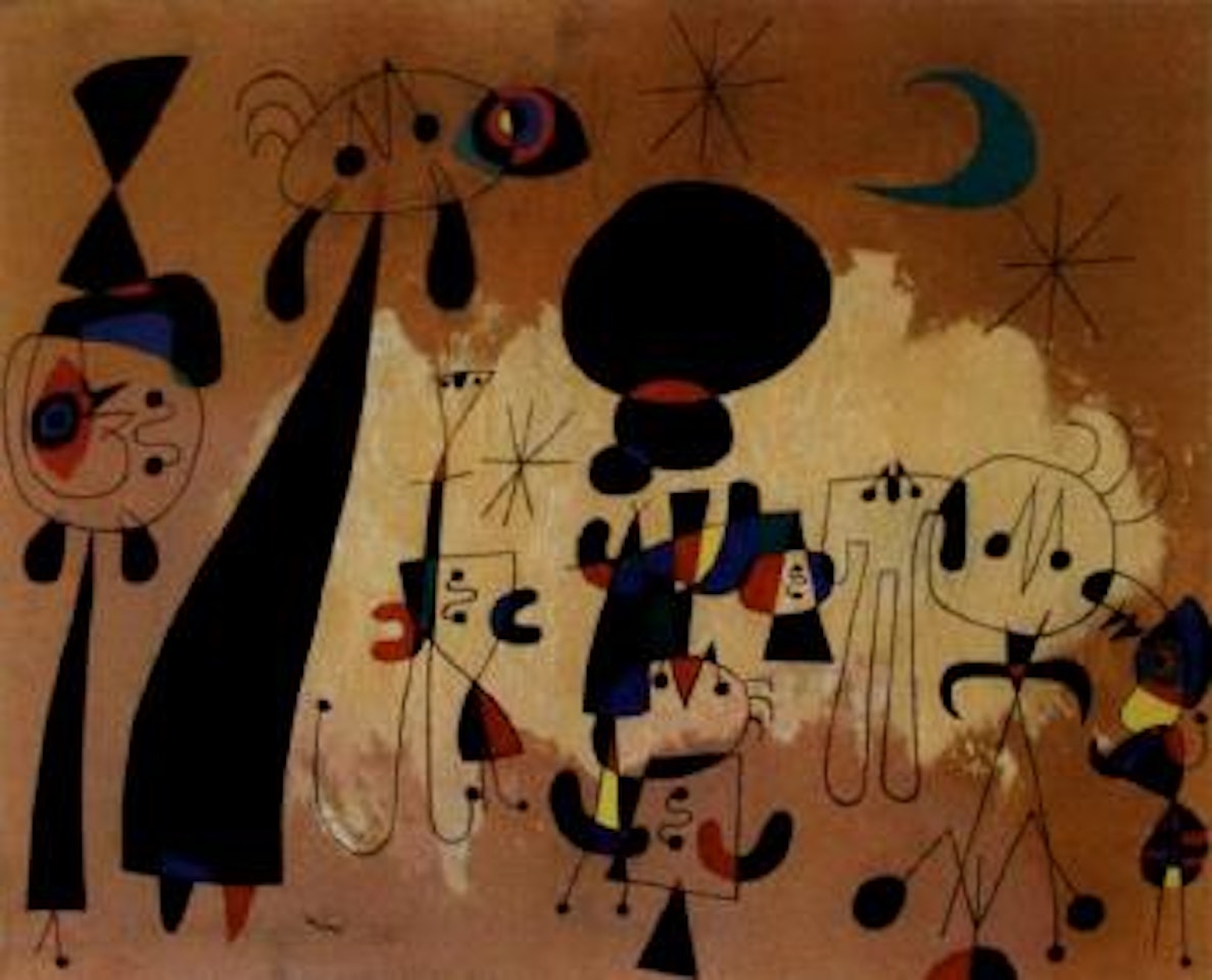 Femmes, lune, etoile I by Joan Miró