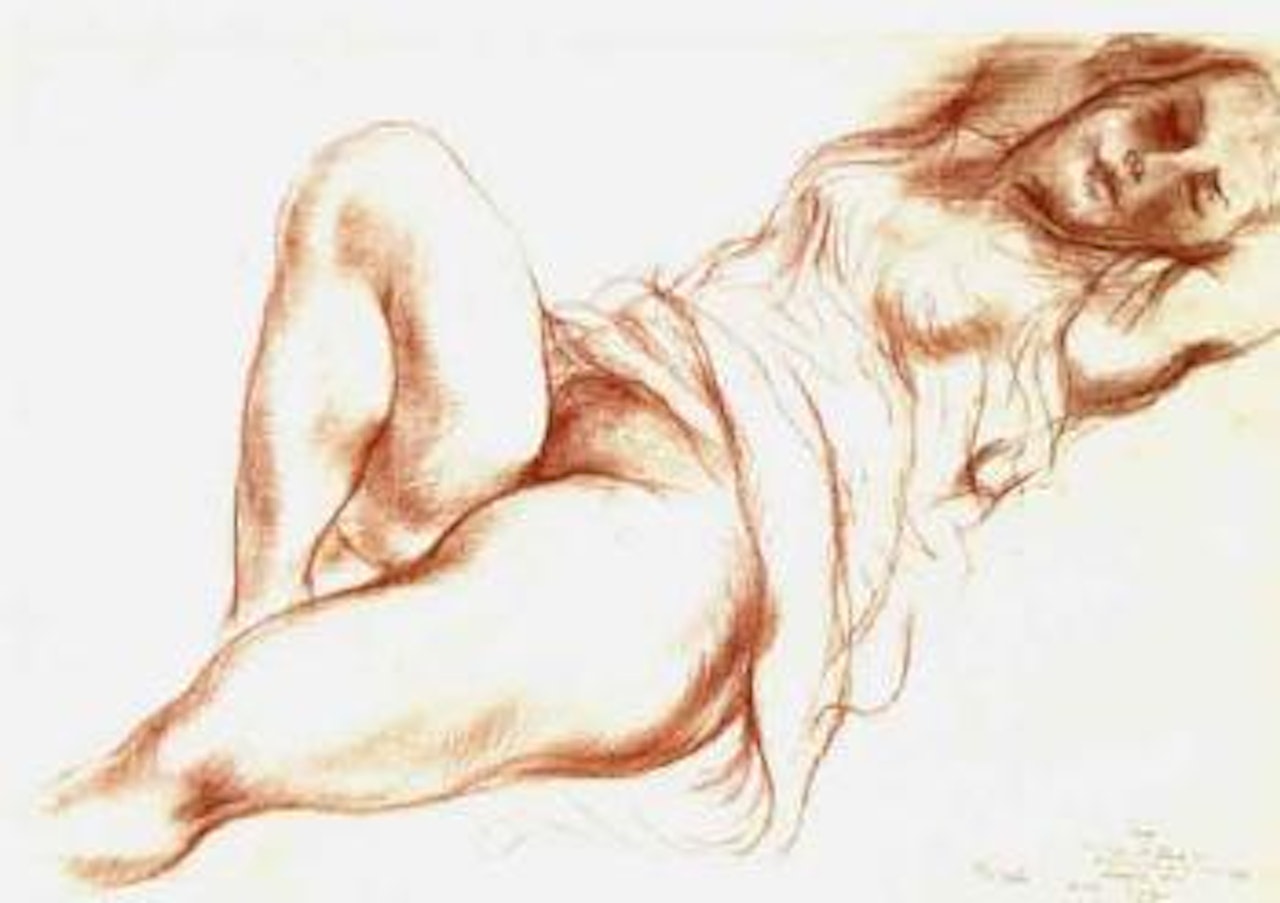 Reclining female nude by George Grosz