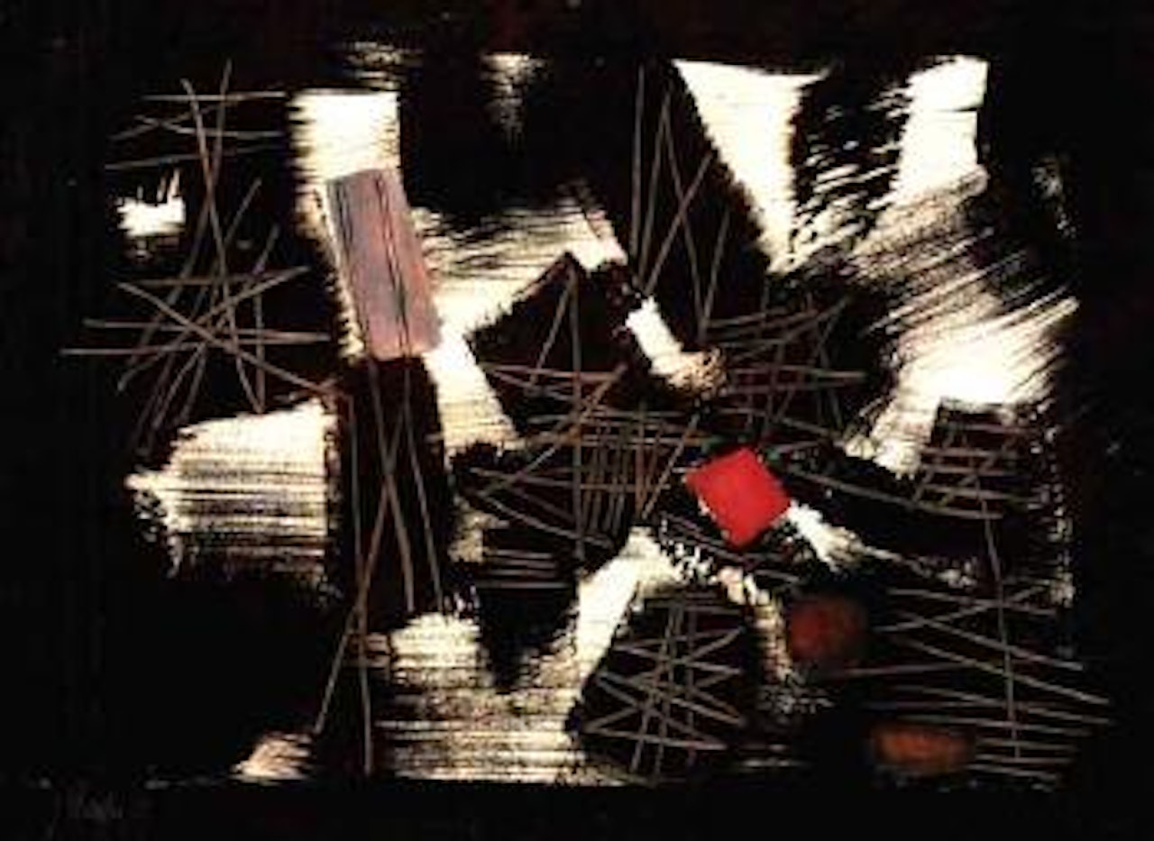 Untitled - with red and grey by Fritz Winter