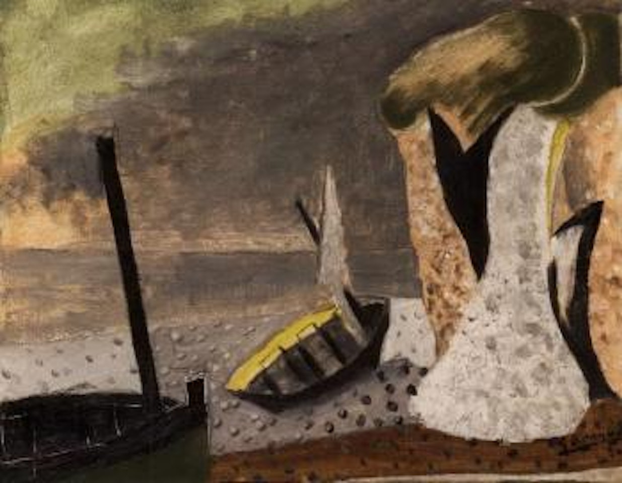 Falaise et bateaux by Georges Braque
