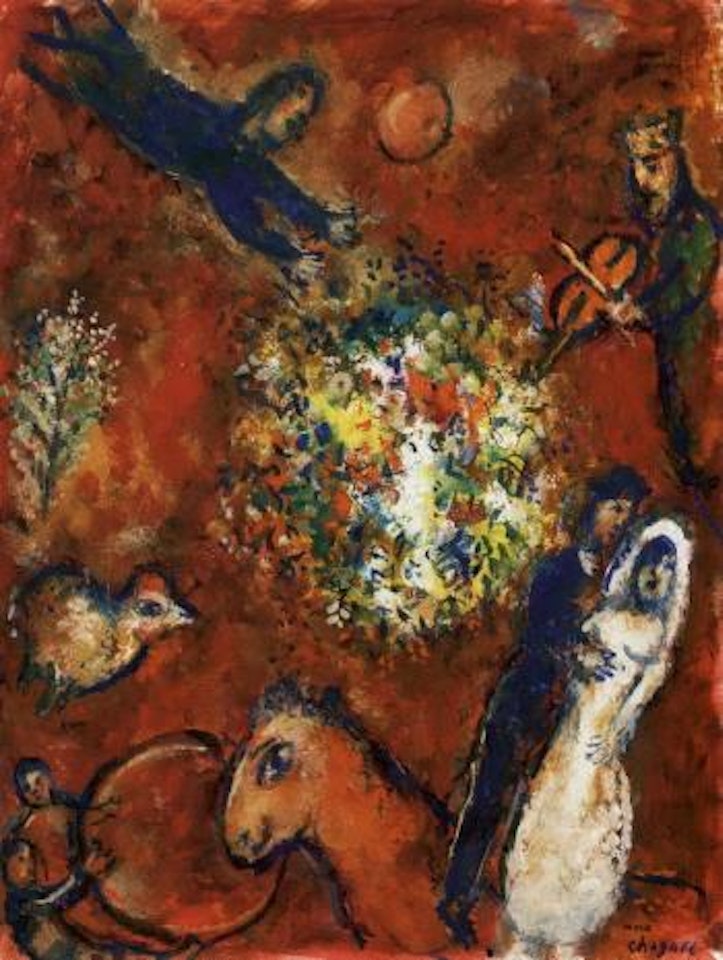 L'offrande des fleurd aux maries by Marc Chagall