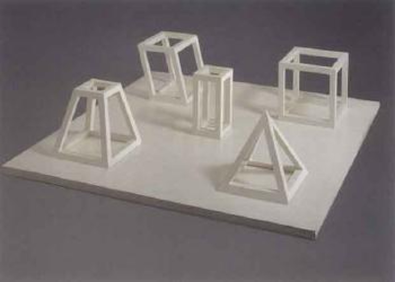 5 open geometric forms by Sol LeWitt