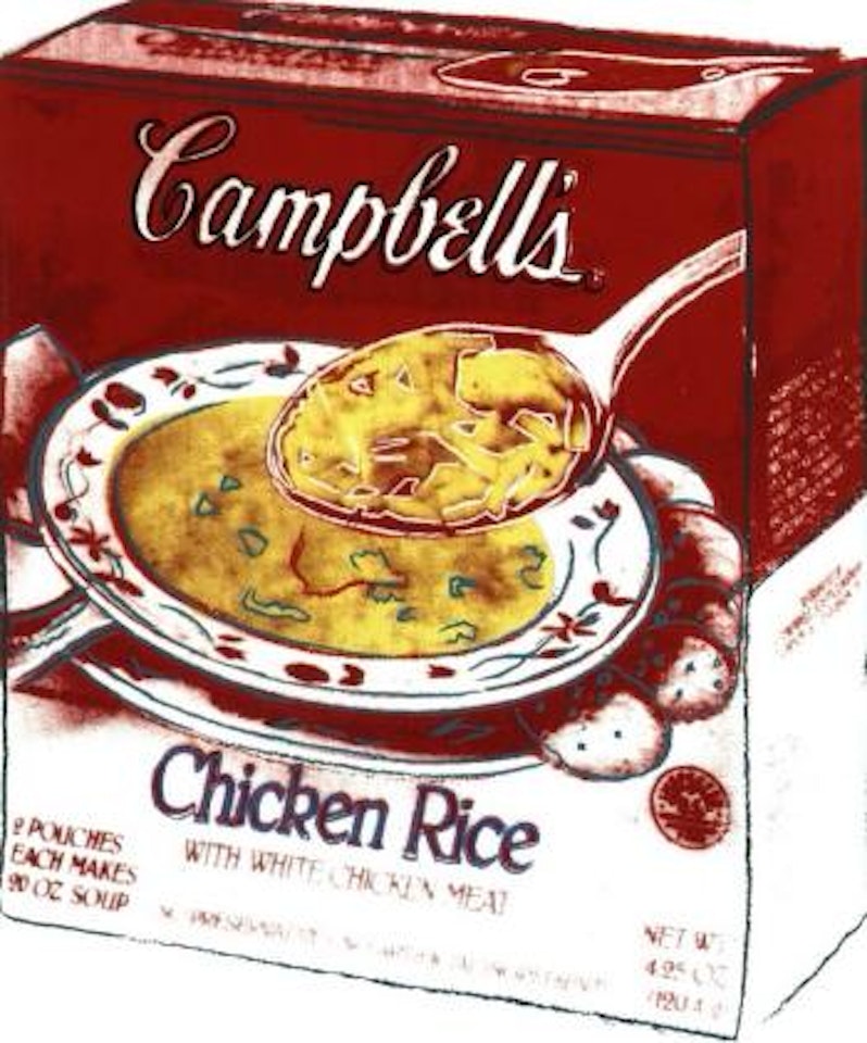 Campbell's soup box - chicken rice by Andy Warhol