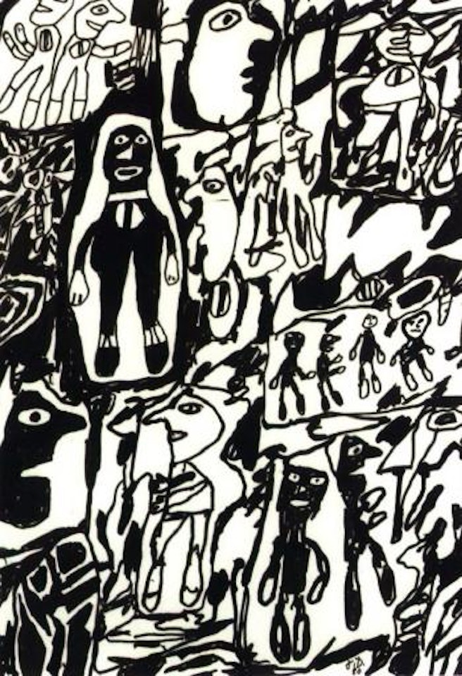 Site avec quinze personnages by Jean Dubuffet