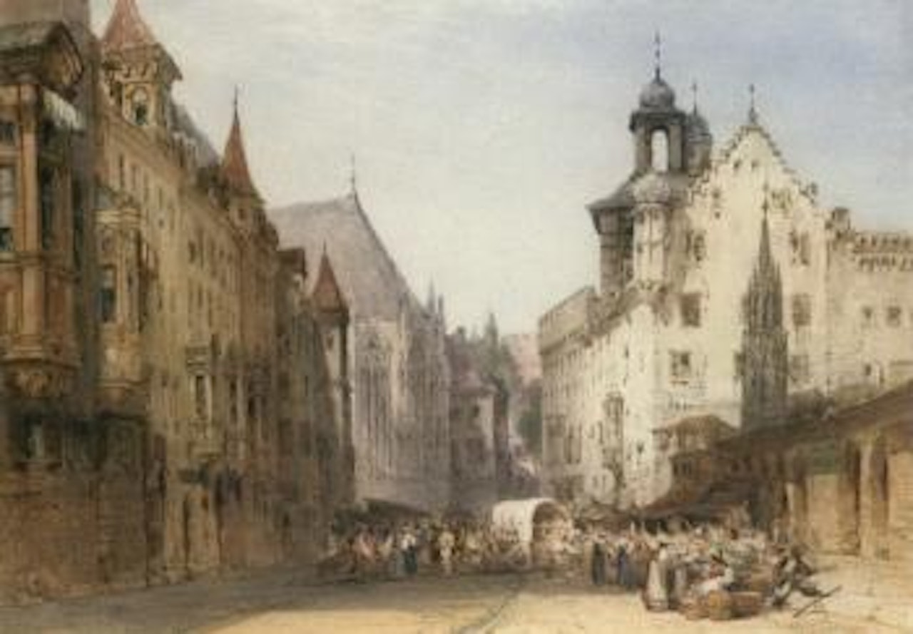 Market place, Nuremburg by William Callow