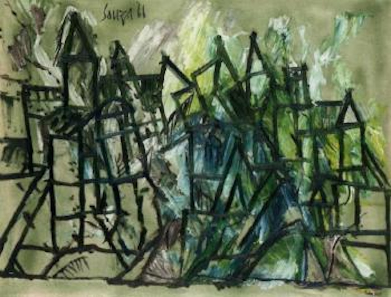 Green landscape by Francis Newton Souza
