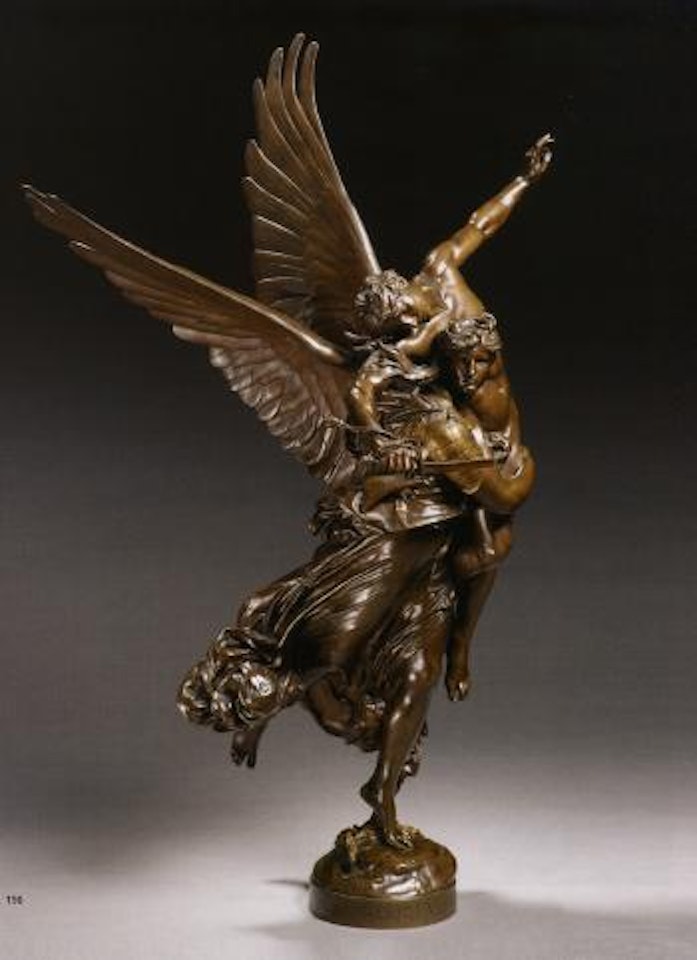 Gloria Victus holding aloft a defeated naked male warrior by Marius Jean Antonin Mercie