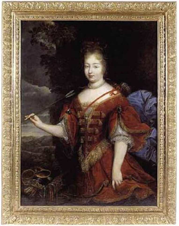 Portrait de jeune femme en Diane by French School