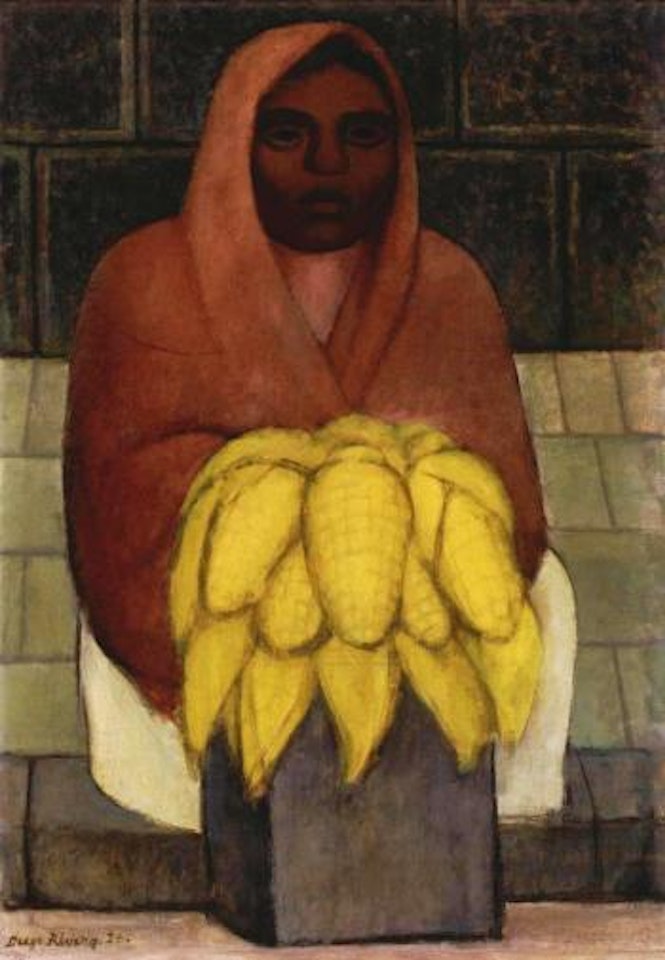 Woman selling corn by Diego Rivera
