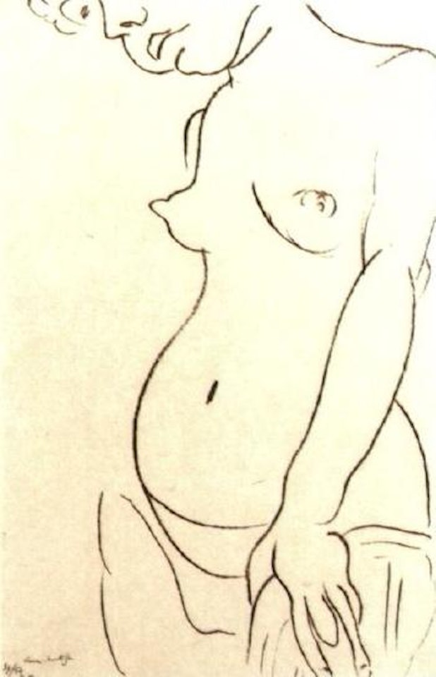 Nu de trois quarts, une partie de la tete coupee by Henri Matisse