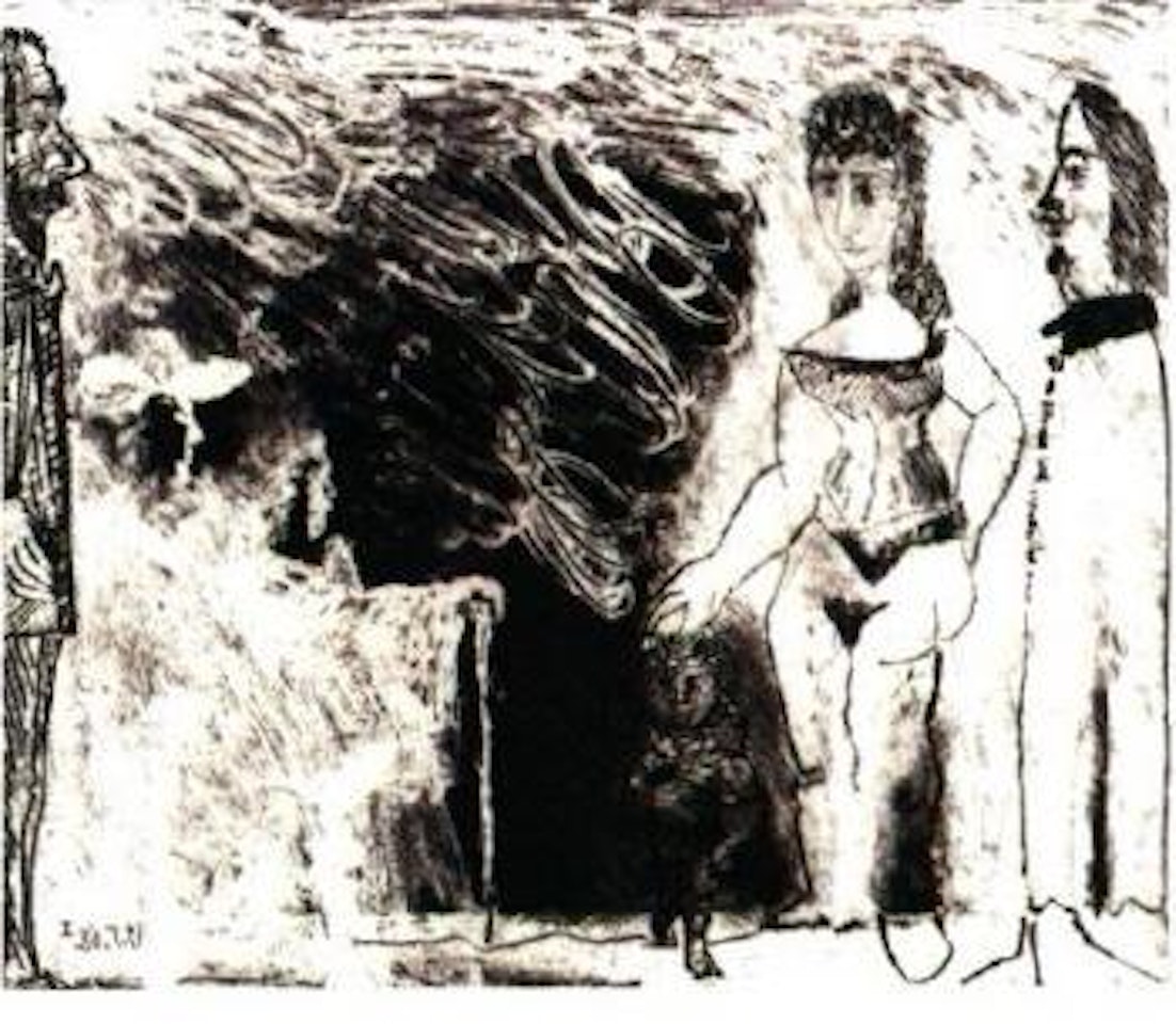 Couple avec un amour, visiteurs, et spectateur by Pablo Picasso