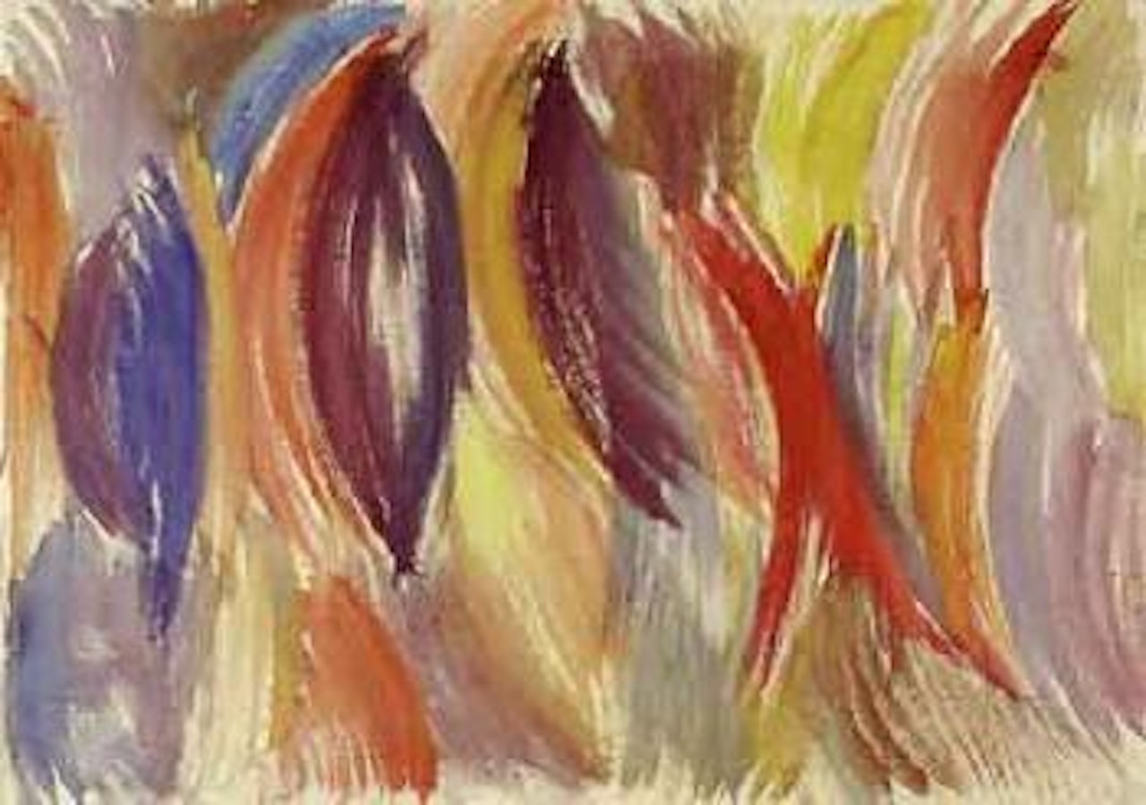 Abstract composition in red and brown by A.R. Penck