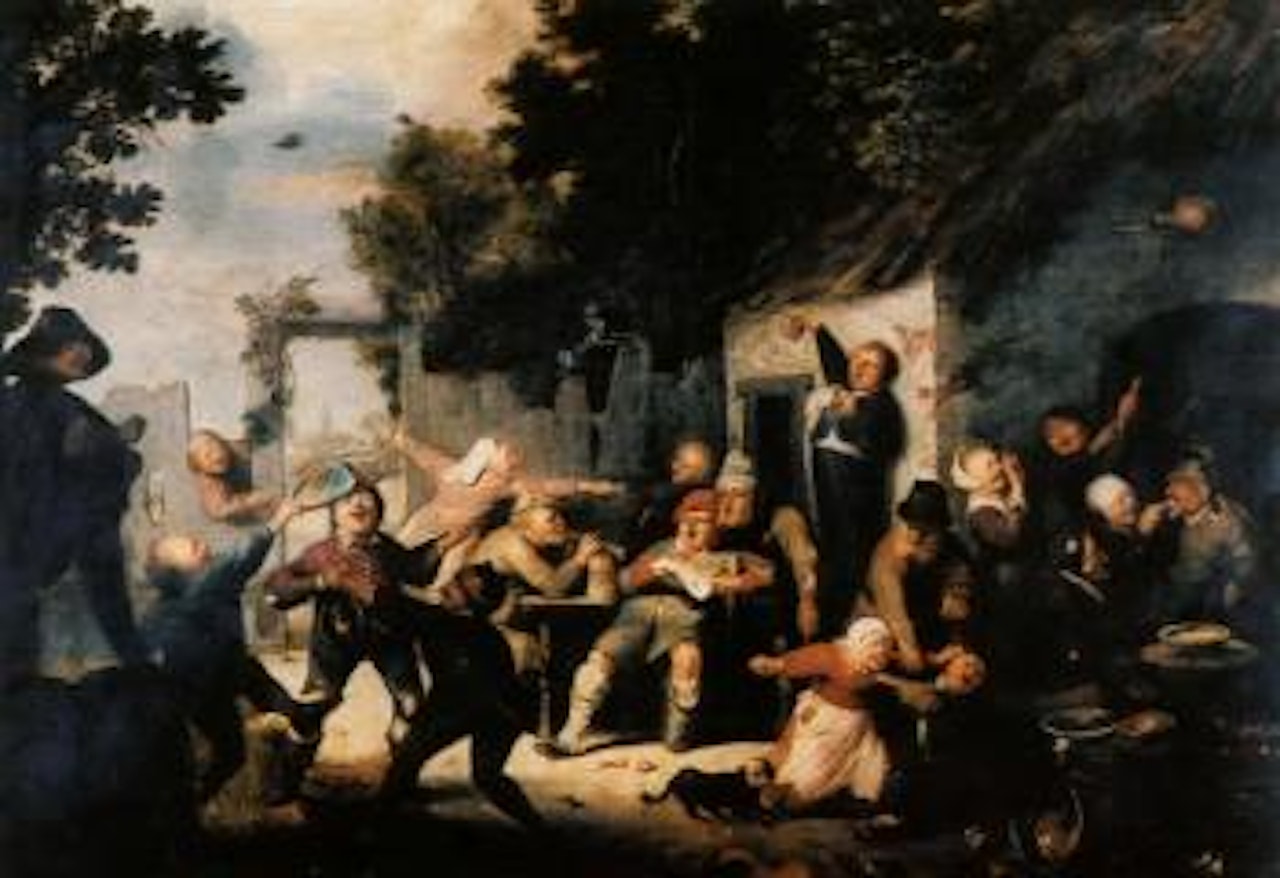Peasants drinking and making merry by Dutch School