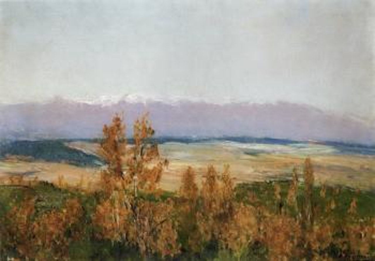 El Guadarrama en otono desde el plantio - view of the Guadarrama in autumn from the planto by Aureliano de Beruete