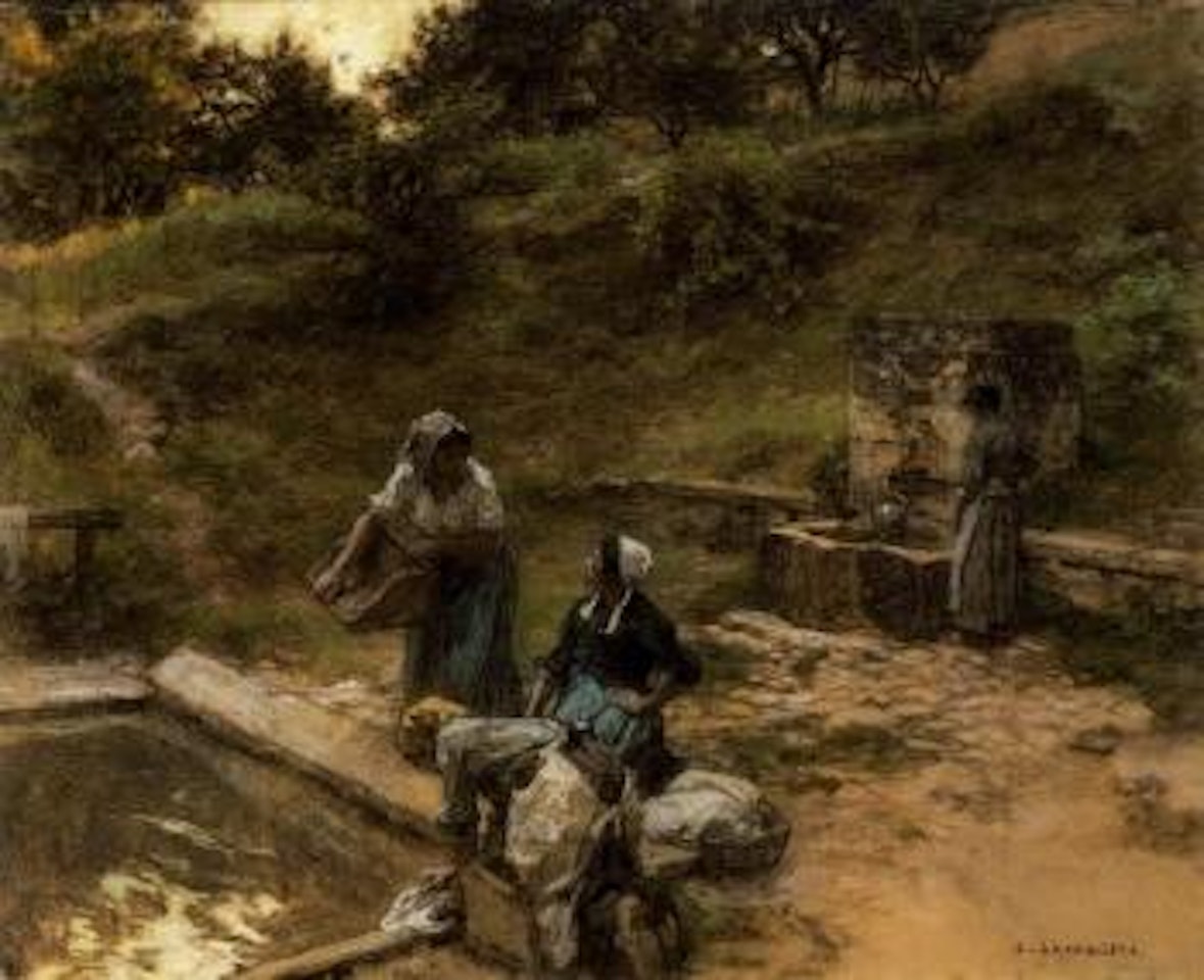 Au lavoir by Léon Augustin Lhermitte