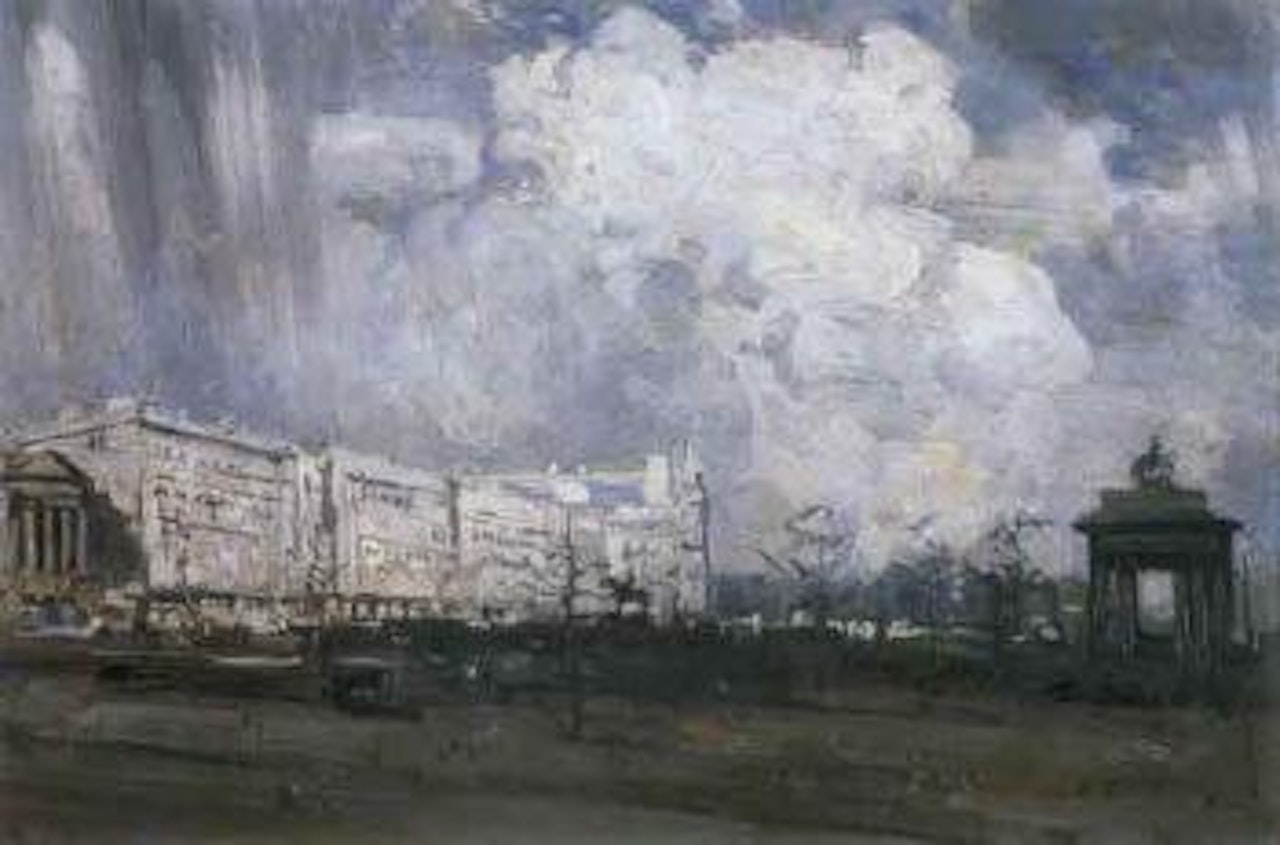 Sun shadows after rain, Apsley House by Arthur Ernest Streeton
