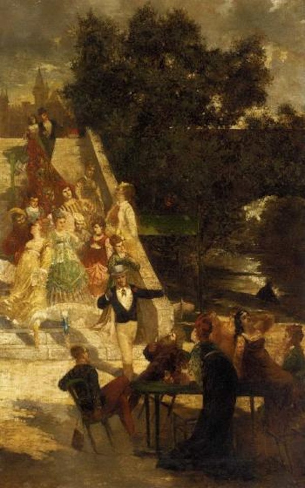 La terrasse du chateau de St. Germain by Adolphe Monticelli
