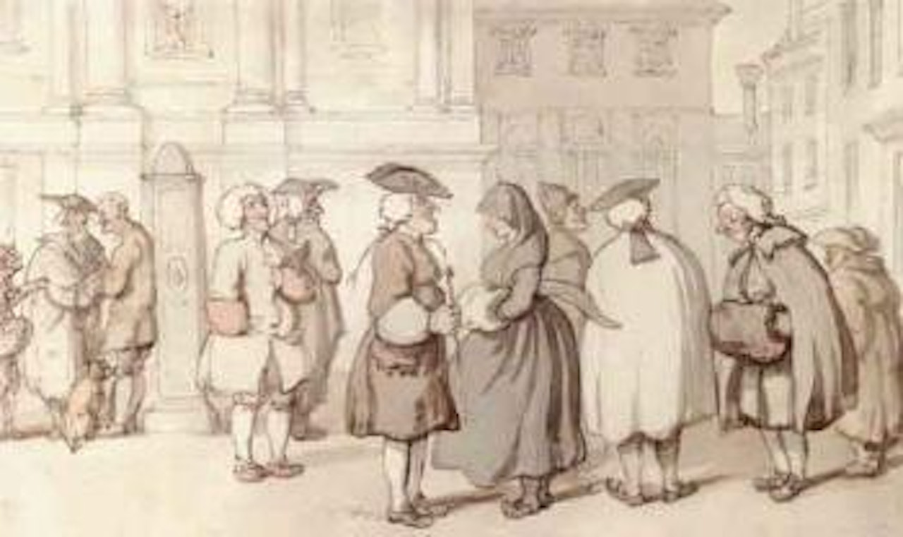 Ceremonious and fashionable meeting, Rome by Thomas Rowlandson