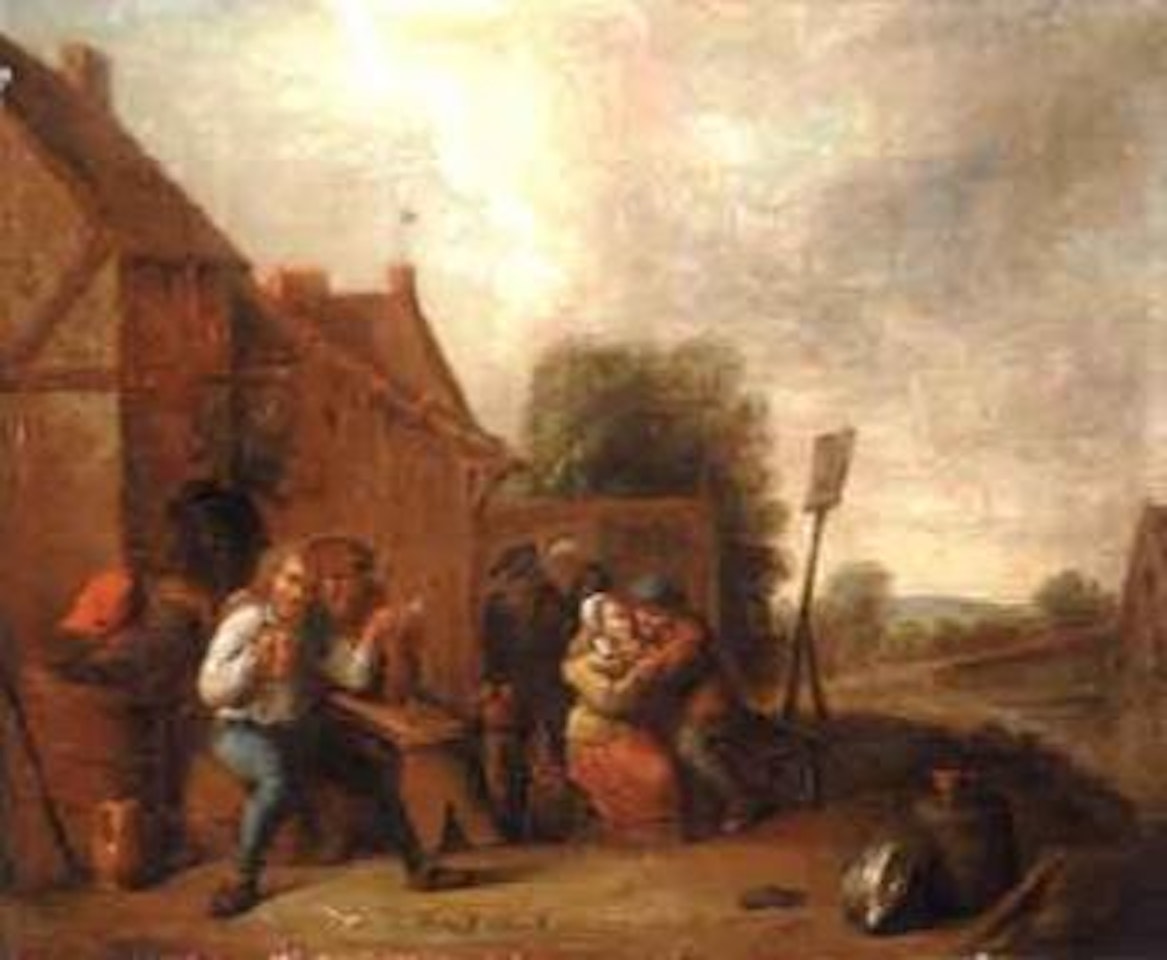 Outside the inn, figures smoking and drinking by David Teniers II