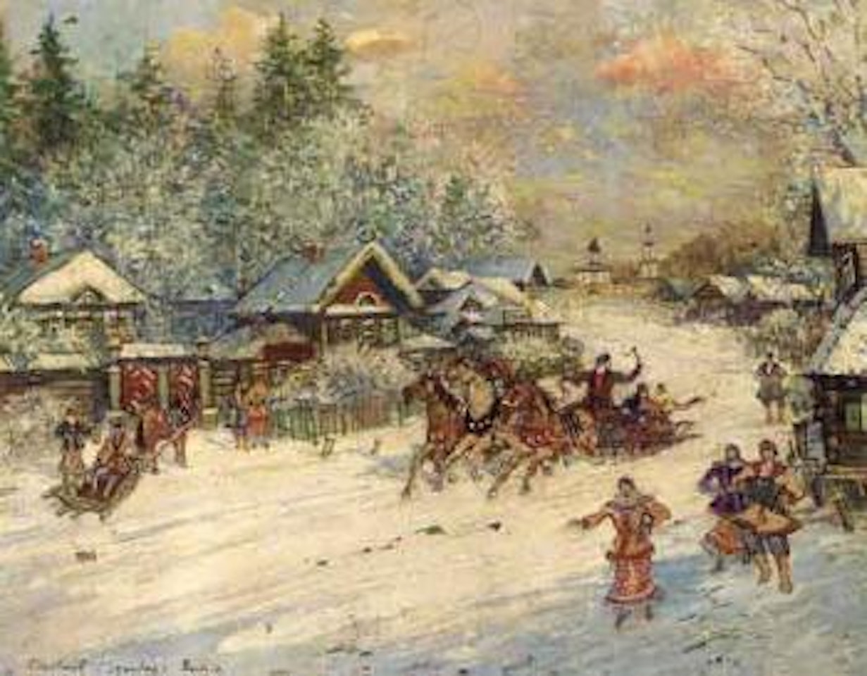 Troika dashing through the snow by Konstantin Alekseevich Korovin