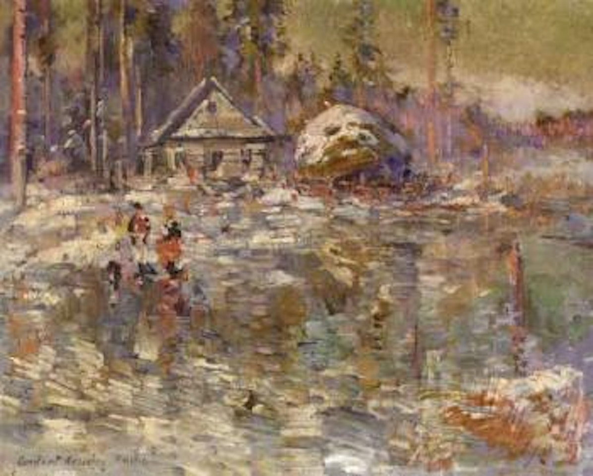 On the frozen lake by Konstantin Alekseevich Korovin